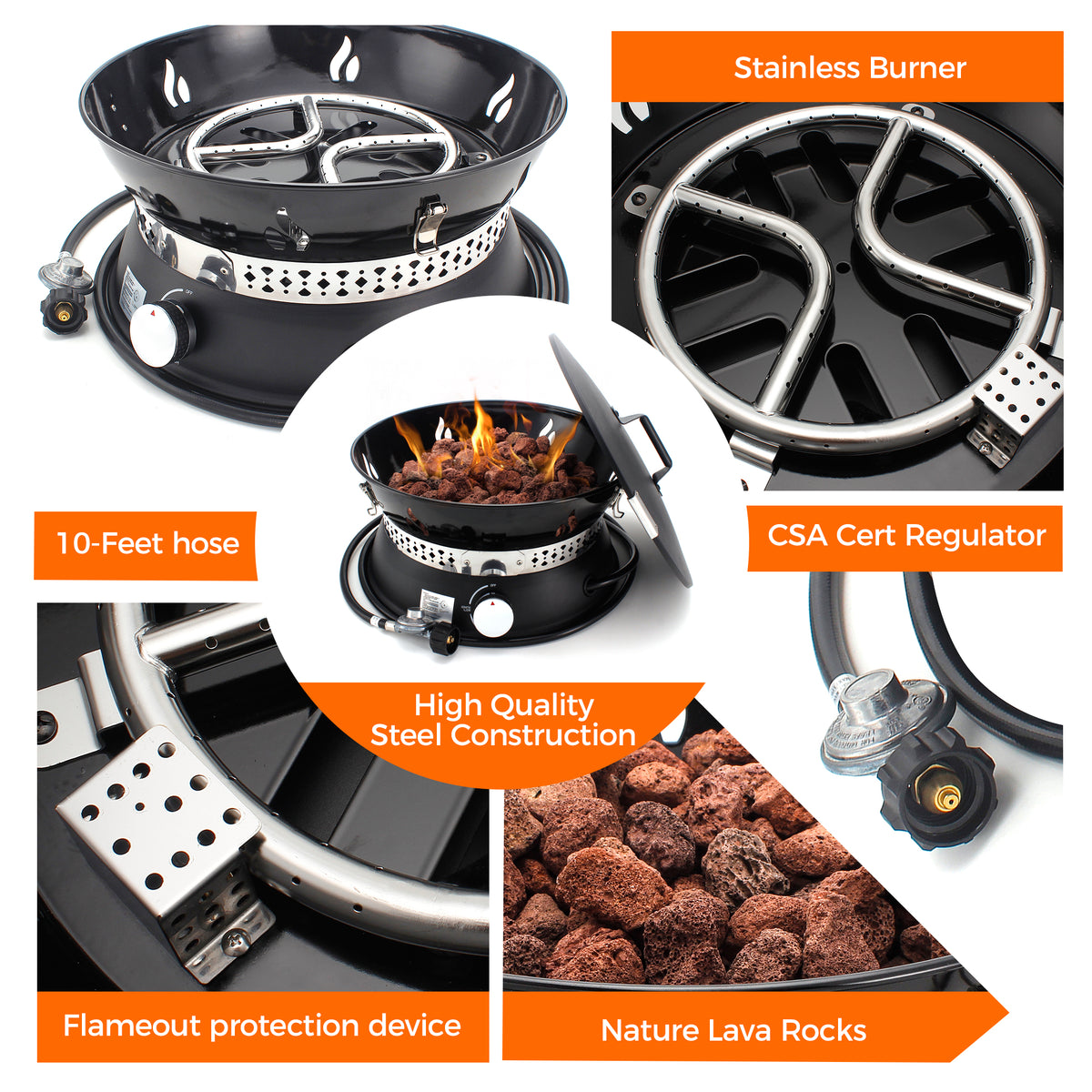 RM01FP 19-inch Propane Gas Fire Pit