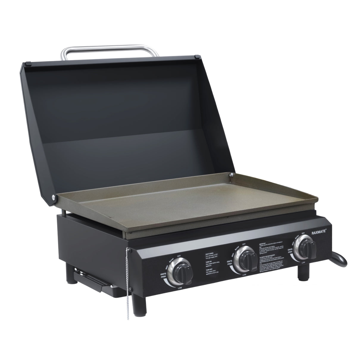 Raxmate RM023BA12 portable propane griddle with lid