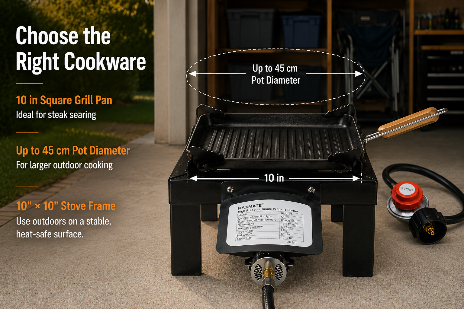 Raxmate RM01PB cookware fit up to 45 cm